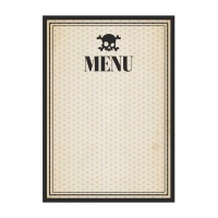 Cartes de menu tête de mort et corbeau - 10 pcs.
