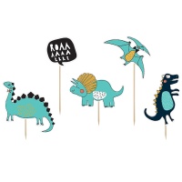 Pics à cupcake en forme de dinosaure préhistorique - 5 pcs.