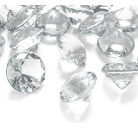 Pierres diamantées transparentes de 3 cm - 5 unités