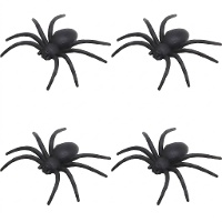 Lot de 4 araignées décoratives - 7 x 6 cm