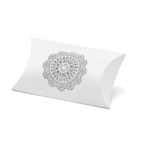 Boîte blanche avec rosette de 10 cm - 10 pcs.