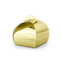 boîte plaquée or, 6 cm - 10 pièces