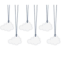 Etiquettes Aviators en forme de nuage - 6 pcs.