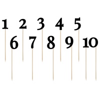 Dessus de table noirs avec chiffres - 11 pièces.