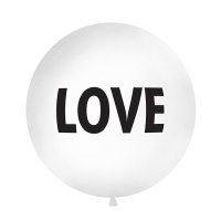 Ballon géant en latex noir de 90 cm Love - PartyDeco - 1 unité