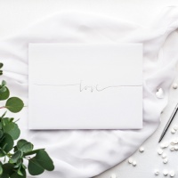 Livre de signatures blanc Love silver