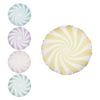 Ballon rond pâle en spirale 45 cm - PartyDeco - 1 pièce.