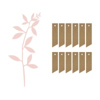 Décoration de branche en papier rose clair avec autocollants - 6 pcs.