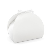 Boîte blanche avec ruban de 16,5 cm - 10 pièces.