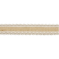 Ruban de raphia avec bordure en dentelle 4 cm - 5 m