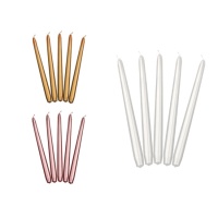 Bougie métallique allongée 24 cm - 10 pcs.