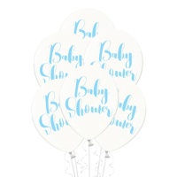 Ballons en latex bleu transparent 30 cm - PartyDeco - 6 pcs.