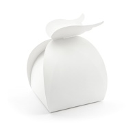 Boîte blanche avec fermoir en forme d'aile de 8,5 cm - 10 pcs.