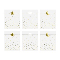 Sacs en papier avec étoiles - 6 pièces