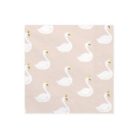 Serviettes de table Cygne blanc 16,5 x 16,5 cm - 20 pcs.