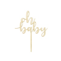 Oh baby cake topper en bois - 1 pc.