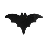 Serviettes noires en forme de chauve-souris 9 x 16 cm - 20 pcs.