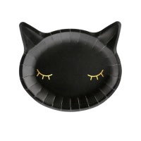 Assiettes chat noir 22 x 20 cm - 6 pcs.