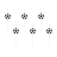 bougies de football de 2,5 cm - 6 pièces