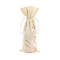 Sac en coton pour bouteille de vin 15,5 x 36 cm - 5 unités