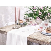 Chemin de table en mousseline blanche - 5,00 x 0,70 m