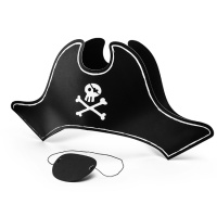Chapeau et écusson de pirate en carton pour enfants