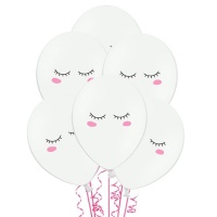 Ballons nuage en latex blanc 30 cm - PartyDeco - 6 pcs.