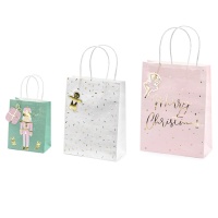 Sac cadeau décoré en tailles assorties - 3 pcs.