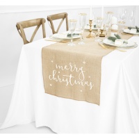 Chemin de table en jute Joyeux Noël - 0,5 x 2,50 m