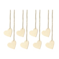 Etiquettes cadeaux en bois avec fil - 10 pcs.