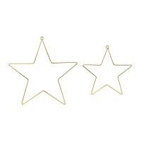 Pendentifs étoiles en métal plaqué or - 2 pcs.