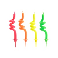 Bougies en spirale multicolores - 4 pcs.