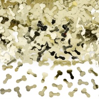Confettis en forme de mini-pénis dorés 30 g