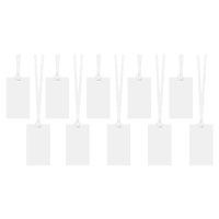 Etiquettes cadeaux rectangulaires blanches avec ruban - 10 pcs.