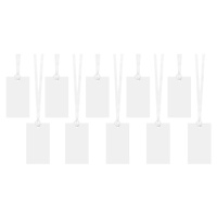 Etiquettes cadeaux rectangulaires blanches avec ruban - 10 pcs.