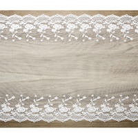 Chemin de table décoratif en dentelle florale blanche - 9 m