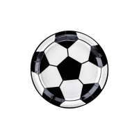 Assiettes ballon de football noir et blanc 18 cm - 6 pcs.