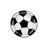 Plaques de ballon de football noir et blanc 18 cm - 6 pcs.