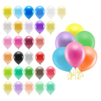 Ballons en latex métalliques 30 cm biodégradables - PartyDeco - 100 pcs.