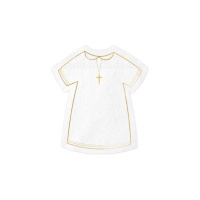 Serviettes de communion blanches en forme de t-shirt 14 x 16 cm - 20 pcs.