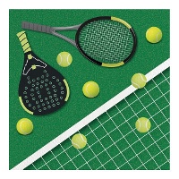 Serviettes de Tennis & Padel de 16,5 x 16,5 cm - 16 unités