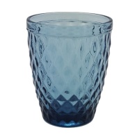 Gobelet en verre bleu gravé de 250 ml