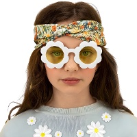 Lunettes fleuries avec monture blanche