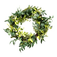 Couronne décorative pour bougie verte de 35 cm
