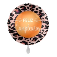 Happy Birthday Leopard Border Round Balloon 43 cm - Premioloon