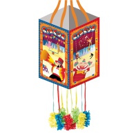 Piñata carrée Tout le monde au cirque - 34 x 20 cm