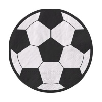 Serviettes de table ballon de football 16,5 x 16,5 cm - 20 pcs.