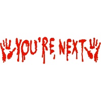 Autocollant en gel pour fenêtre « You're Next » rouge