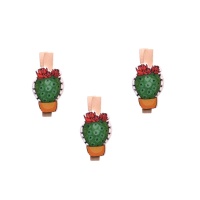 Pince à cactus avec fleur 4,8 cm - 3 pcs.