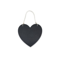 Panneau en ardoise à personnaliser en forme de coeur - 1 pc.